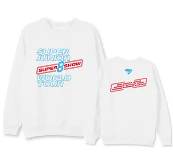 Kpop super junior super kažejo, 8 koncert vseh državah imena tiskanje hoodies unisex runo/tanek pulover majica 4 barve