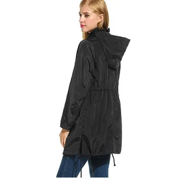 Coat jarek za ženske 2018 pomlad jesen Windproof nepremočljiv dežni plašč plašč Plus velikost Hooded Windbreaker ženski zgornji deli oblačil IOQRCJVH481