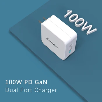 [GaN Tech]100W USB C Polnilnik Hitro PD 3.0 Dual Port Polnilnik z Zložljivo Plug za 96W MacBook Pro Air iPad Pro iPhone 11