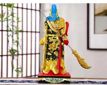 48 CM Velike Jugovzhodna Azija Domov trgovina PODJETJE talisman Bogastvo Bog RDEČ OBRAZ Zmaj GUAN GONG GUAN ER VI srečno gilding kip