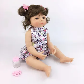 55 cm Polni Silikona Telo Prerojeni Baby Doll Igrača, Kot Pravi Dekle Boneca Vinil Novorojenih Dojenčkov Princesa Bebe Živ Darilo za Rojstni dan