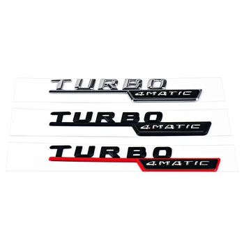 2pcs TURBO 4MATIC Embelm Logotip Avto Strani Telesa Pasu Fender Nalepke, Nalepke Za Mercedes Benz A B C E ML KA CLA GLA GLK AMG W204 S550