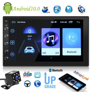 2 Din Android 10.0 Avtomobilski Stereo sistem GPS Navigacijo, Bluetooth, WiFi USB, AUX Vhod FM Radijski Sprejemnik V Dash Vodja Enote