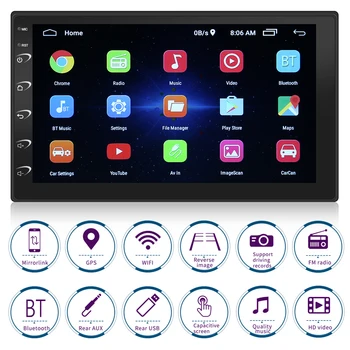 2 Din Android 10.0 Avtomobilski Stereo sistem GPS Navigacijo, Bluetooth, WiFi USB, AUX Vhod FM Radijski Sprejemnik V Dash Vodja Enote