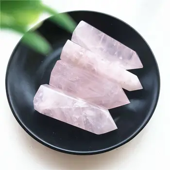 1 Kos Naravnih Pink Rose Quartz Crystal Točke Kamniti Obelisk Palico Zdravljenje Reiki Naravnih Kvarčni Kristali 50-80 mm