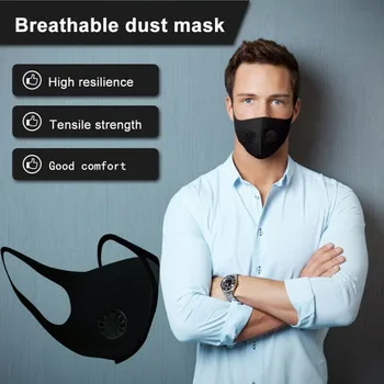 3PCS Prostem Varnosti oglje, PM2.5 Filter Masko z ventilom Zaščitne Maske Stroj Bombaž prijazen do Kože
