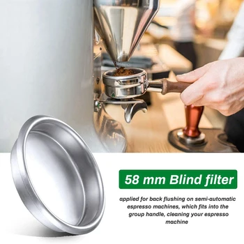 Aparat za kavo Čiščenje Nastavite,aparat za Kavo Krtačo Nazaj Flush Vstavite Kovinski Slepi Filter 58 mmfor Espresso Stroj