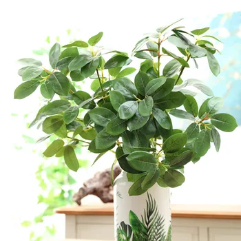 3D Tiskanje Luksuzni Umetno drevo, veja z zelenimi listi za dom Božično dekoracijo Vrta umetno listje rastlin