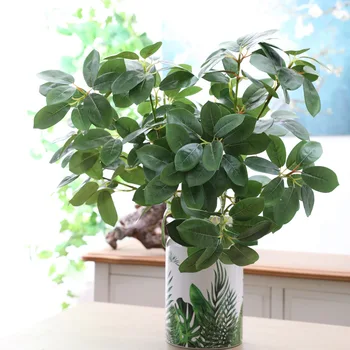 3D Tiskanje Luksuzni Umetno drevo, veja z zelenimi listi za dom Božično dekoracijo Vrta umetno listje rastlin