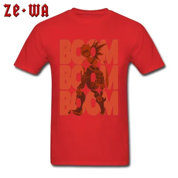 Bakugou Katsuki T-shirt Moški Boom T Shirt Japonski Anime Vrhovi, Eden Za Vse Tees Smešno Moj Junak Akademija Tshirt Bombaž Črne Obleke