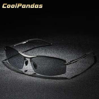 Inteligentni Photochromic Rimless sončna Očala Moških Polarizirana Razbarvanje Ženske Vožnjo sončna očala lunettes de soleil homme UV400