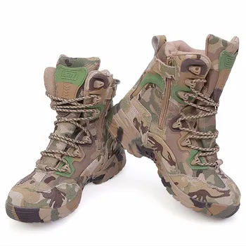 ESDY 6.0 vojske taktične vojaške superge puščavi cowhide Dihanje škornji Delta komandosov prikrivanje črna na prostem pohodništvo čevlji