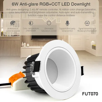 Miboxer FUT070 6W Proti bleščanju RGB+SCT LED Downlight AC100~240V Zatemniti Smart led Stropna luč Notranja lučka