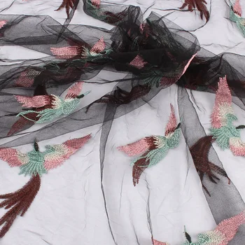 145 cm širok neto vezenine, ki plujejo pod ptice čipke tkanina za Poročne obleke DIY bela črna vezenje francoski til tkanine, čipke