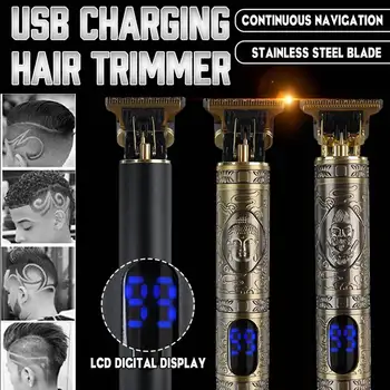 Strokovno USB Polnilna T-Rezilo za Lase Clipper Električni Hair Trimmer Akumulatorski Brivnik Brivnik Moški Frizerski Lase Stroj za Rezanje