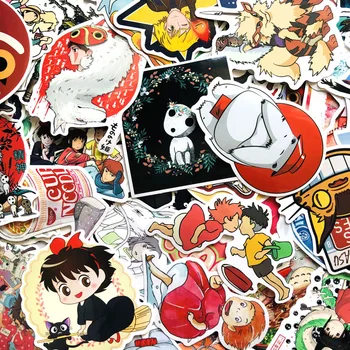 100 kozarcev pvc Hayao Miyazaki Anime deluje Howl Ponyo Ni Obraz človeka, Nepremočljiva Nalepke Za Kovček Laptop skateboard avto Nalepke