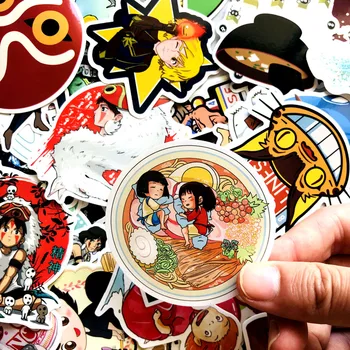 100 kozarcev pvc Hayao Miyazaki Anime deluje Howl Ponyo Ni Obraz človeka, Nepremočljiva Nalepke Za Kovček Laptop skateboard avto Nalepke