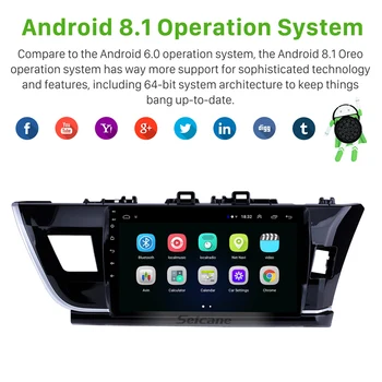 Seicane Android 8.1 Avto GPS Navi Multimedijski Predvajalnik Za leto Toyota Corolla Pravico Višina Pogon Radio Podporo Rearview fotoaparat ločljivosti 1080P