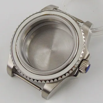Nerjavno Jeklo 40 mm Watch Primeru Sapphire Kristalno fit NH35 NH36 Gibanje Prodanih Backcover Vijak Navzdol krono