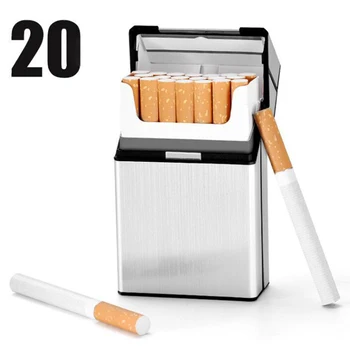 Moda za Cigarete Primeru Ogledalo Kajenje Pribor 20pcs Cigarete za Shranjevanje Posode, Kovinske Cigaret Polje Pripomočke za Moške