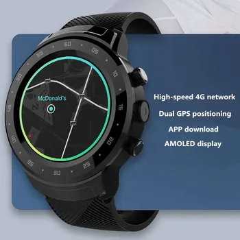 Android smart watch odraslih 4g kartico telefona moške krog zaslon, wifi internet klic kamera fitnes športen bedeti App Store, Google Play