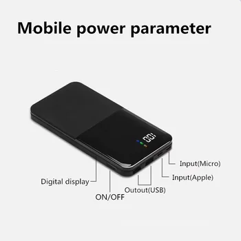 30000mah Moči Banke Prenosni Polnjenje PowerBank 30000 mAh USB PoverBank Zunanji Polnilec Za Xiaomi Mi 9 8 iPhone 7