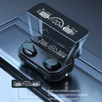 LIGE M10 TWS Brezžične Slušalke Bluetooth 5.0 Slušalke HiFi Stereo Čepkov Šport Vodotesne Slušalke 2000mAh, Polnjenje Box