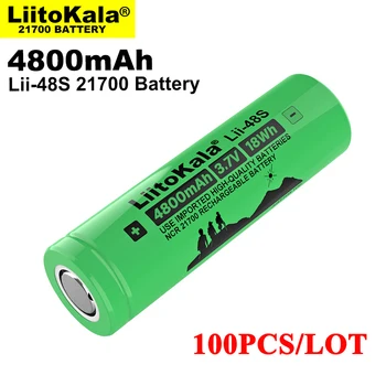 100 kozarcev LiitoKala Lii-48S 3,7 V 21700 4800mAh li-lon Akumulatorska Baterija Za 9,6 moč 2C Stopnja Praznjenja ternary litijeve baterije