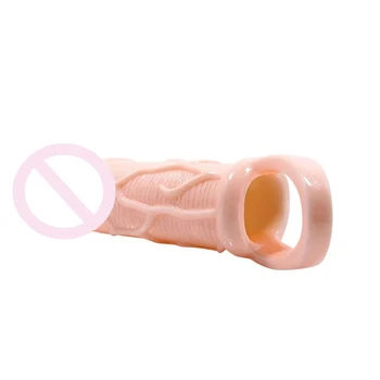 2016 Novo enkratno uporabo Kondoma Stimulacije glavice penisa Vibrator Penis Rokav z vibriranjem za Širitev Penis Extender Sex Igrača za Moške