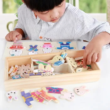 Montessori Igrače za Otroke Lesene Začetku Izobraževalne Igrače Puzzle Otroci Lesenih Materialov Organoleptične Spoznavanja Ujemanje Igro