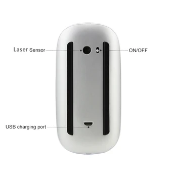 CHYI Bluetooth 5.0 Čarobno Brezžično Miško 1600DPI Polnilna Laser Tiho Arc Touch Ultra Tanek Miši Za Apple Mac PC Z Vrečko