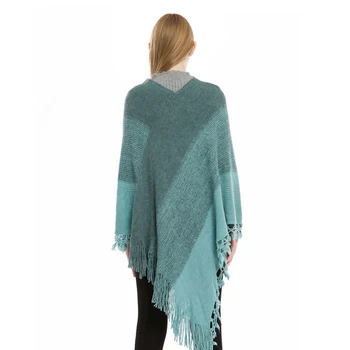 85*80 CM jesen zima poncho za ženske plus velikost kašmir ženski cape moda tassel pletenje plašč ponči in ogrinjala 6 barv
