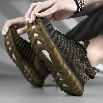 Vroče prodaje moške mode zebra prugasta čevlji čipke-up non-slip superge dihanje priložnostne čevlji na prostem lahki tekaški copati