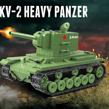 Vojaške Sovjetski Rusiji KV 2 Težki Tank Panzer gradniki Združljiv WW2 Vojak Policija Orožje Opeke Igrače za Fante