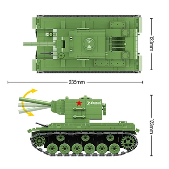 Vojaške Sovjetski Rusiji KV 2 Težki Tank Panzer gradniki Združljiv WW2 Vojak Policija Orožje Opeke Igrače za Fante