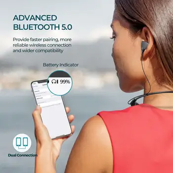Mpow Čeljusti Gen-5 Bluetooth Slušalke Šumov V5.0 Neckband Slušalke 18 Ur Igralnega Časa Brezžične Slušalke