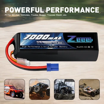 2units Zeee 14.8 V Lipo Baterije 4S 100C 7000mAh Softcase Baterije z EC5 Priključek za RC Tovornjak Tank Avto Dirke Hobi