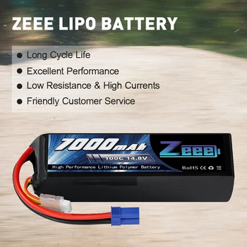 2units Zeee 14.8 V Lipo Baterije 4S 100C 7000mAh Softcase Baterije z EC5 Priključek za RC Tovornjak Tank Avto Dirke Hobi