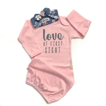 Pudcoco Novorojenega Dojenčka Baby Dekle Spi, Obleke Swaddle Pižamo Cvetlični Bodysuit Dolgo Nightgown CottonComing Doma Obleke, Roza