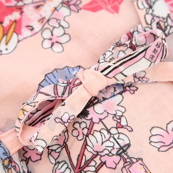 Risanka Zajec Ženske Tradicionalni Japonski Kimono Nastavite Spa, Savna Kopanje Sleepwear Bombaž Yukata Harajuku Vrhovi Obleko Hlače