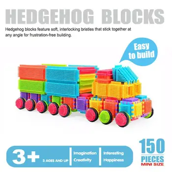 150pcs Ščetinami Oblike 3D Stavbe, Bloki, Ploščice za Gradbeništvo Playboards Inteligentni Skupščine Izobraževalne Igrače za Otroke, Igrajo