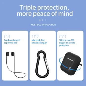 HOCO Slušalke Primeru za Apple Airpods Mehki silikonski Pokrov pisane Ultra Tanek Protector za Letalski stroki Pokrov + darilo Anti-izgubili vrv