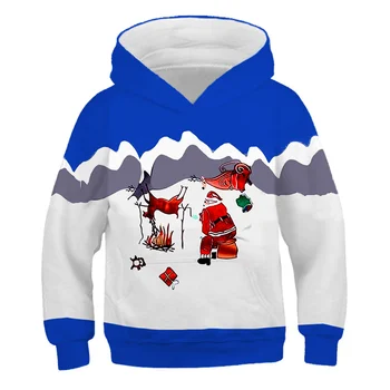 Vesel Božič Hoodie Fantje in dekleta Majica Božič 3D tiskanih šport Hoodie smešno Puloverju Hoodie