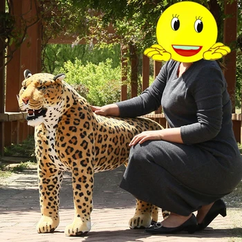 Dorimytrader Jumbo Simulacije Živali Leopard Plišastih Igrač Velikan Veren Panther Hiša Dekoracijo 43inch 110 cm
