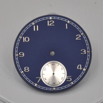Corgeut DIY watch deli 44 mm, iz nerjavnega jekla Primeru modra številčnica Srebrne Subdials Fit ETA 6498 6497 Ročno Navijanje Gibanje watch primeru