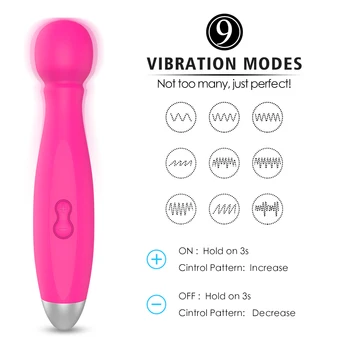 Čarobno Palico Klitoris Vibrator Sex Igrača za Žensko G Spot za Stimulacijo brez 3 Massager Pokrivala 7 Način Vibracij AV Masaža Dildo