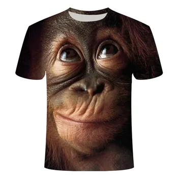 Moške Živali t shirt Orangutan/opica 3D Tiskanja tshirt Moški Smešno tees vrhovi Kratek Rokav O-vratu 3D Tiskanja Poletnih Oblačil XXS-6XL