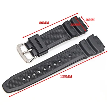 Gume Traku Primerna za Casio-AE-1000wAQ-S810W SGW-400HSGW-300H Silikonski Watchband Pin Sponke Traku Watch Zapestja Črna
