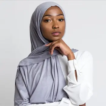 Moda za Ženske Dolgo Šal Muslimanskih Jersey Hidžab Šal Navaden Mehko Modal Bombaž Turban Islamske Glavo Obloge Afriki Glavo 170x60cm