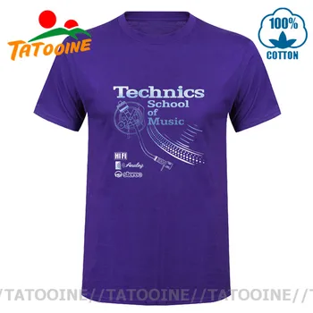 Tatooine Retro Deejay majica Dolgo Predvajanje tshirt Tehnika Šoli za Glasbo majica s kratkimi rokavi moški Letnik DJ glasba T-shirt 2020 Vroče Moda Vrhovi